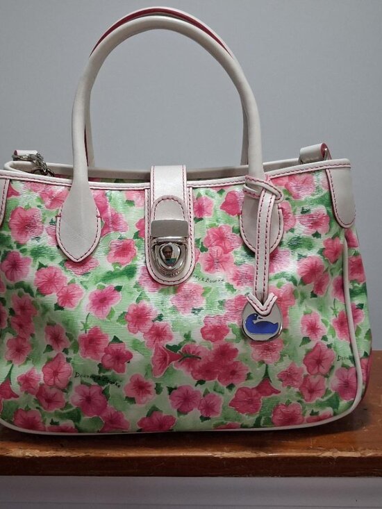 Dooney & Bourke Handbags - Vintage Dooney & Bourke Pink Petunia Floral Spring Satchel
